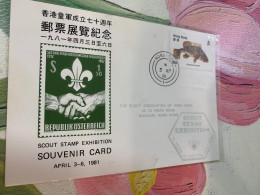 Hong Kong Stamp 1981 Scout Philatelic Exhibition FDC Rare - Brieven En Documenten