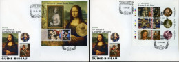 Guinea Bissau 2022, Art, Leonardo, 3val In BF+BF In 2FDC - Modern