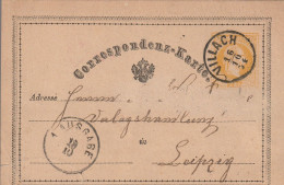 Autriche Entier Postal Villach Pour L'Allemagne 1874 - Tarjetas