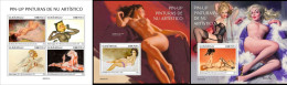 Guinea Bissau 2022, Art, Pin Up, 4val In BF+BF - Desnudos