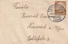 6920 SINSHEIM, Postgeschichte, Landpoststempel "Ad(b)ersbach über Sinsheim", 1936, Stempelirrtum - Sinsheim