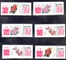 China 2024 The Flower Peach Blossom-camellia-peony ATM Stamps Label B 4v - Nuovi