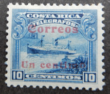 Costa Rica 1911 (3) Telegrafos Surcharded Un Centimo - Costa Rica