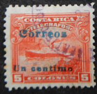 Costa Rica 1911 (5c) Telegrafos Surcharded Un Centimo - Costa Rica