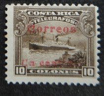 Costa Rica 1911 (5d) Telegrafos Surcharded Un Centimo - Costa Rica