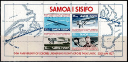 SAMOA 1977 50TH ANNIVERSARY OF CHARLES LINDBERGH'S 1ST TRANSATLANTIC FLIGHT MI No BLOCK 13 MNH VF!! - Samoa