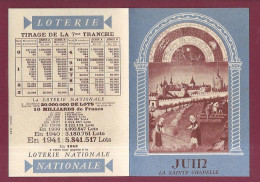 050424F - Carte Tirages Loterie Nationale Fêtes De JUIN La Sainte Chapelle 1942 - Signe Zodiaque Du Cancer - Lottery Tickets