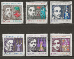 POLAND Oblitéré 2407-2412 Dramaturges Polonais Boguslawski Fredro Slowacki Mickiewicz Wyspianski Littérature écrivain - Used Stamps