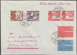 Schweiz Suisse 1957: Zu 302+304+308+332-333 Mi 534+536+540+646-647 Yv 487+489+492+595-596 Mit ⊙ WALLISELLEN 29.VIII.57 - Storia Postale