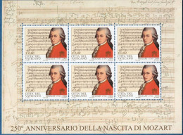 Vaticane 2006 Mozart Block Issue MNH Composer, Music - Musik