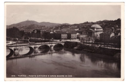 TORINO - PONTE VITTORIO E GRAN MADRE DI DIO   (carte Photo) - Brücken