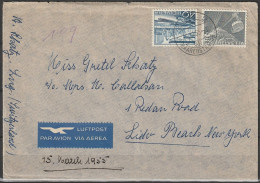 Schweiz Suisse 1955: LUFTPOST Zu 305+306 Mi 537+538 Yv 489+490 Mit ⊙ ZUG 15.III.55 BAARERSTRASSE Nach NY (USA) - Covers & Documents