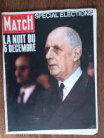 Paris Match N°870_ 11 Décembre 1965_Spécial Elections : La Nuit Du 5 Décembre - Gente