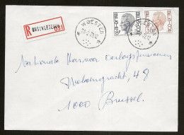 Sterstempel Bestellershalte WOESTEN 24/2/1978 Op Recommande - Postmarks With Stars