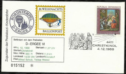 BALLON POST . BORDSTEMPEL . D - ERGEE VI . 4 . 12 . 1988 - Fesselballons