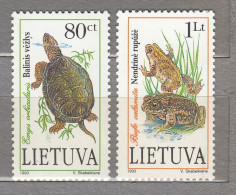 LITHUANIA 1993 Fauna Turtle Frog MNH(*) Mi 545-546 # Lt782 - Sonstige & Ohne Zuordnung