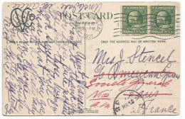 USA Franklin C. Booklet Pair 3+3 Simple Franking Pcard "Call" Bldg San Francisco 16feb1911 X France - Storia Postale