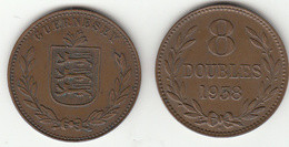 Guernsey Coin 8doubles 1938 Condition Very Fine - Guernesey