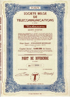 - Titre De 1956 - Société Belge De Télécommunications - TELECOM - - Industry