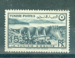 TUNISIE - N°330** MNH SCAN DU VERSO. Barrage Sur L'oued Mellegue. - Ongebruikt