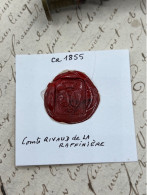 CACHET CIRE ANCIEN - Sigillographie - SCEAUX - WAX SEAL - Ca 1855 Comte RIVAUD De La RAFFINIÈRE - Stempel & Siegel