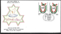 INDE. Enveloppe Commémorative De 1997. National Games Philatelic Exhibition/Athletics Day. - Cartas & Documentos