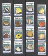 B0459 Nicaragua Fauna Fish & Marine Life Butterflyfishes Set Mnh - Marine Life