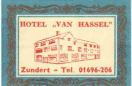 Dutch Matchbox Label, ZUNDERT - North Brabant, Hotel VAN HASSEL, Holland, Netherland - Boites D'allumettes - Etiquettes