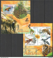 Bc482 2012 Guinea-Bissau Flora & Fauna Insects Honey Bees As Abelhas Bl+Kb Mnh - Honingbijen