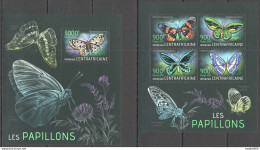 Ca603 2013 Central Africa Flora & Fauna Butterflies Les Papillons Kb+Bl Mnh - Vlinders