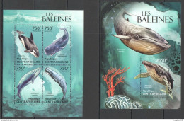 Ca632 2013 Central Africa Fauna Fish & Marine Life Les Baleines Whales Kb+Bl Mnh - Marine Life