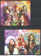 Ca675 2013 Central Africa Music 70Th Anniversary Singer Janis Joplin Kb+Bl Mnh - Música