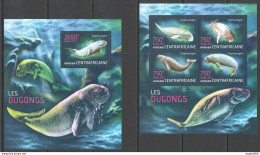 Ca702 2013 Central Africa Fauna Marine Life Mermaids Les Dugongs Kb+Bl Mnh - Marine Life