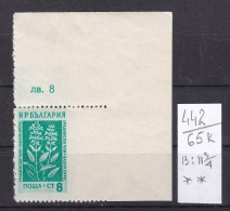 65K442 / Bulgaria ERROR Not Perfor. Flowers Michel Nr. 874 ** MNH 8 St. - 13:11 3/4 Salvia Officinalis Medicinal Plants - Errors, Freaks & Oddities (EFO)