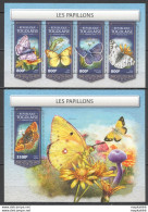 Hm0225 2018 Togo Butterflies Flowers Mushrooms Insects Fauna #8921-4+Bl1568 Mnh - Vlinders