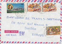 Togo Togolaise Air Mail Cover Sent To Switzerland 17-3-1988 Topic Stamps - Togo (1960-...)