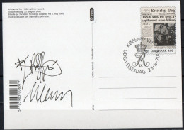 Martin Mörck. Denmark 2000. Events Of The 20th Century. Michel 1256 Prestamped Card USED Signed. - Altri & Non Classificati