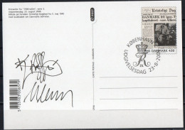 Martin Mörck. Denmark 2000. Events Of The 20th Century. Michel 1256 Prestamped Card USED Signed. - Autres & Non Classés