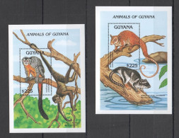 Oz0176 Guyana Flora & Fauna Wild Animals On Trees 2Bl Mnh - Sonstige & Ohne Zuordnung