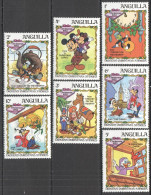 Oz0368 Anguilla Walt Disney Mickey Mouse & Friends Christmas 1983 Set Mnh - Disney