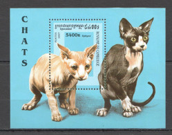 Oz0382 1997 Cambodia Pets Cats Domestic Animals Fauna Bl Mnh - Hauskatzen