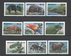 Pk 1995 Nicaragua Fauna Wild Animals Reptiles Birds Set Mnh - Sonstige & Ohne Zuordnung