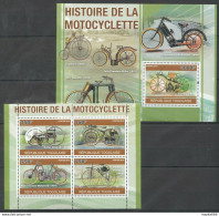 Tg1255 2010 Togo Transport History The Motorcycles Motocyclette Bl+Kb Mnh - Motorräder