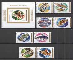 Wb198 Imperf,Perf 1973 Rwanda Fauna Fish & Marine Life Bl+Set Mnh - Marine Life