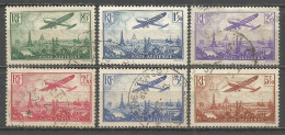 FRANCIA CORREO AEREO YVERT NUM. 8/13 SERIE COMPLETA USADA - 1927-1959 Matasellados