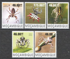 Wb297 2014 Mozambique Spiders Insects Fauna #7560-64 Set Mnh - Autres & Non Classés