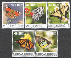 Wb303 2014 Mozambique Butterflies Fauna #7565-69 Set Mnh - Papillons