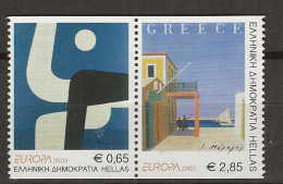 2003 MNH Greece Mi 2150-51-C Europa From Booklet Postfris** - Unused Stamps