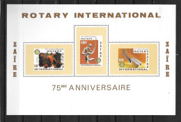 ZAIRE - BF 22 **MNH - 75 Ans Rotary - Rotary, Lions Club