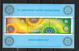 ANTILLES NEERLANDAISES - BF 12 **MNH - 75 Ans Rotary - Rotary, Club Leones